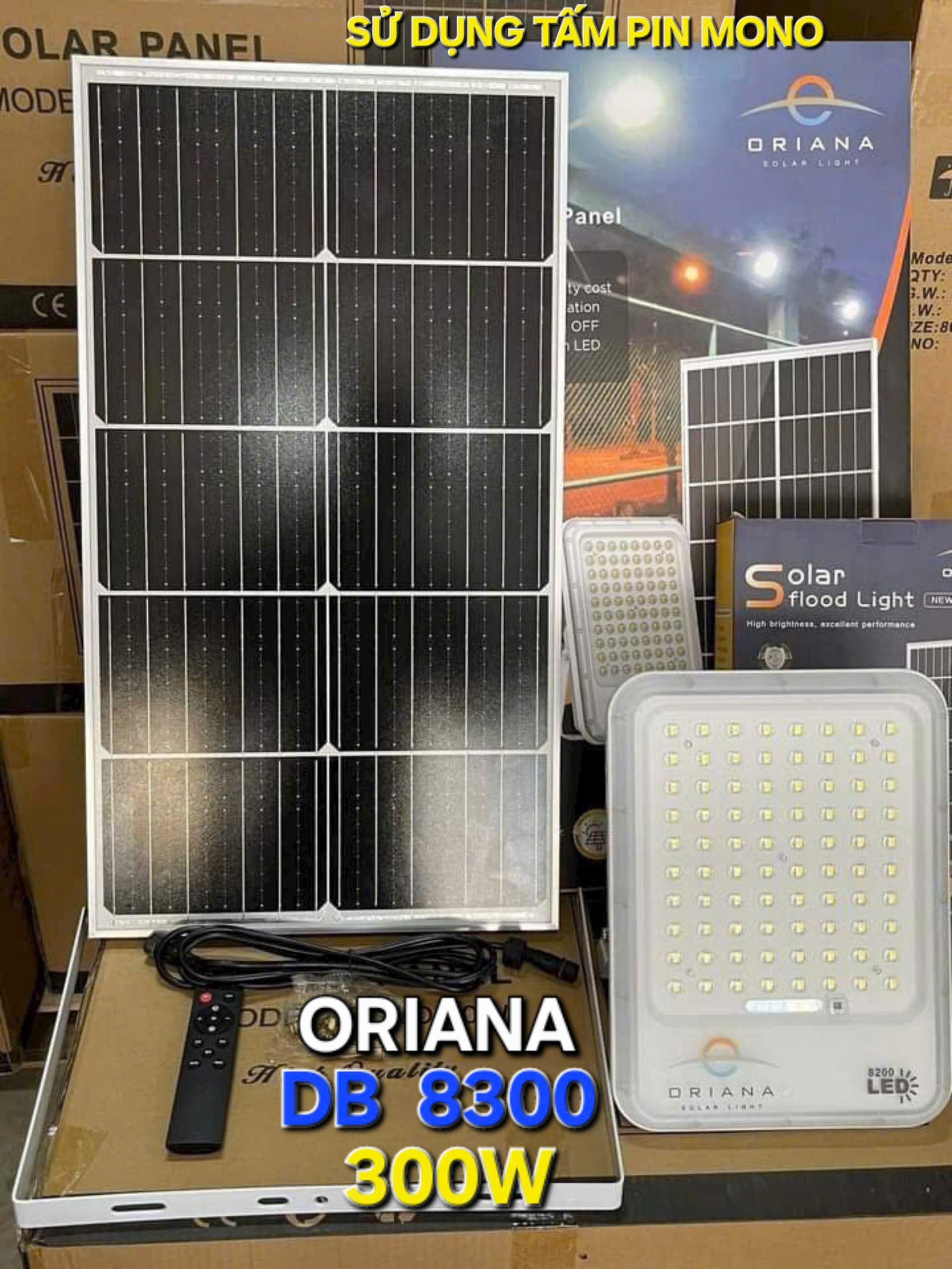 ĐÈN PHA NĂNG LƯỢNG MẶT TRỜI ORIANA DB-8300 – 300W. GIÁ BÁN ĐÃ BAO GỒM PHÍ SHIP