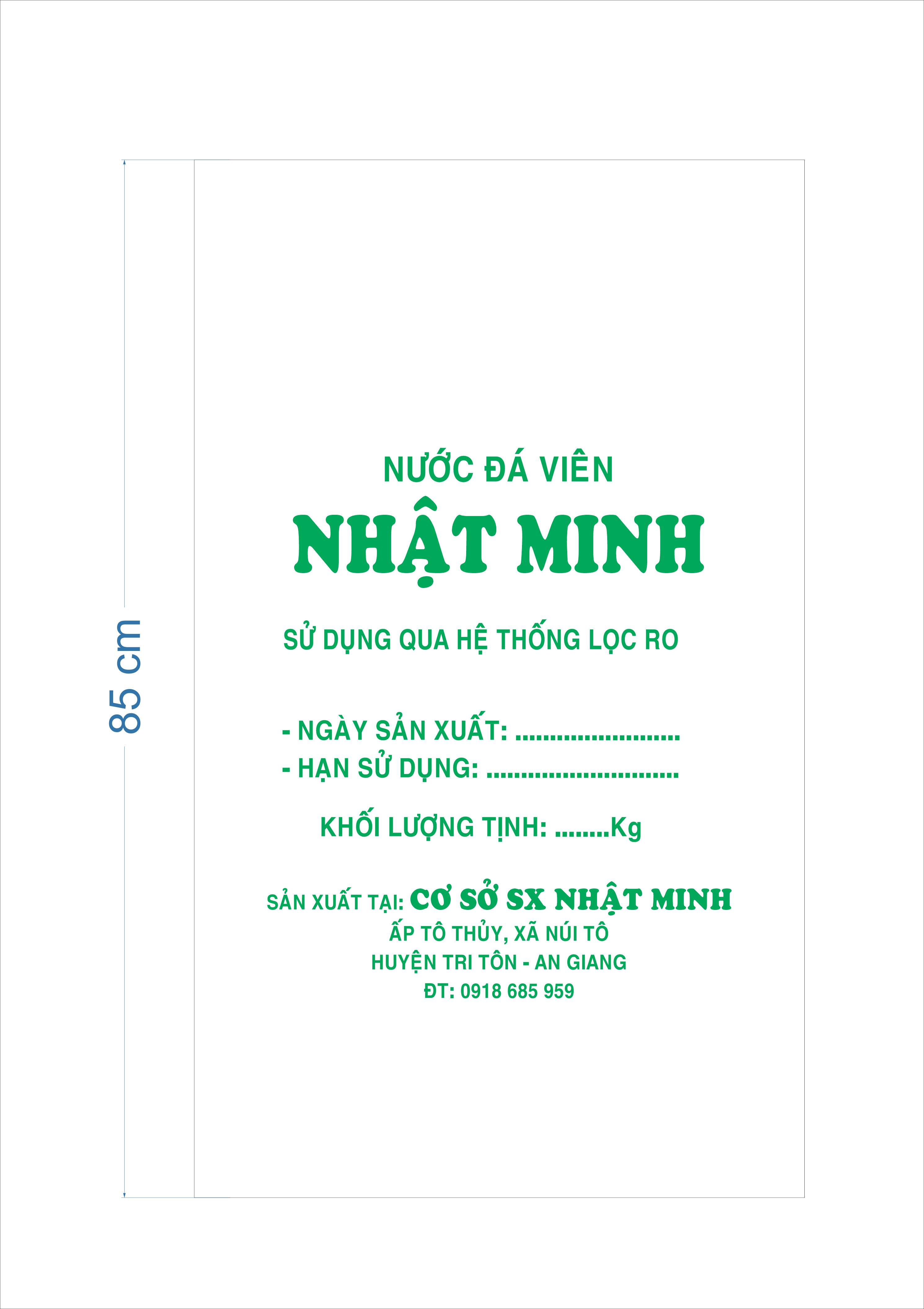 BAO NƯỚC ĐÁ MINH NHẬT