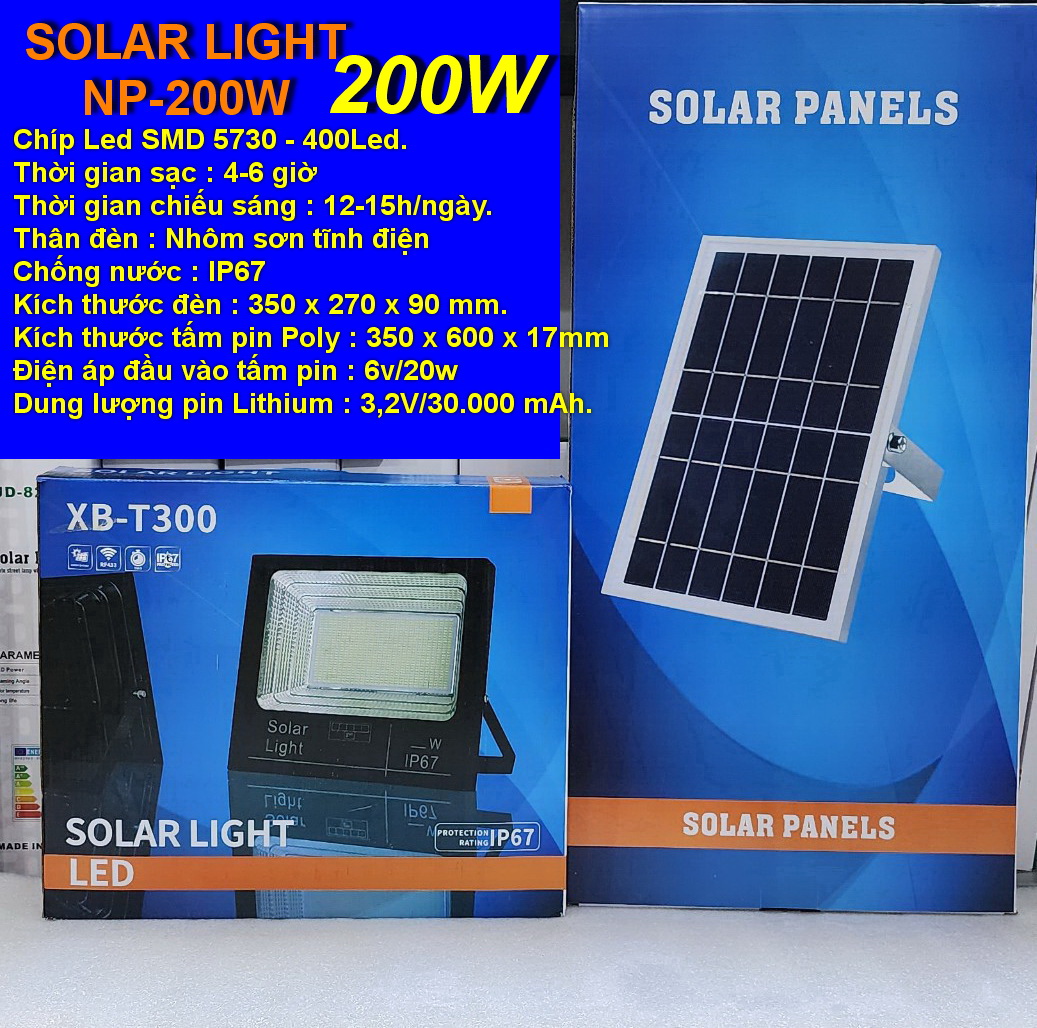 ĐÈN ĐƯỜNG NĂNG LƯỢNG MẶT TRỜI - SOLAR LIGHT NP-200W