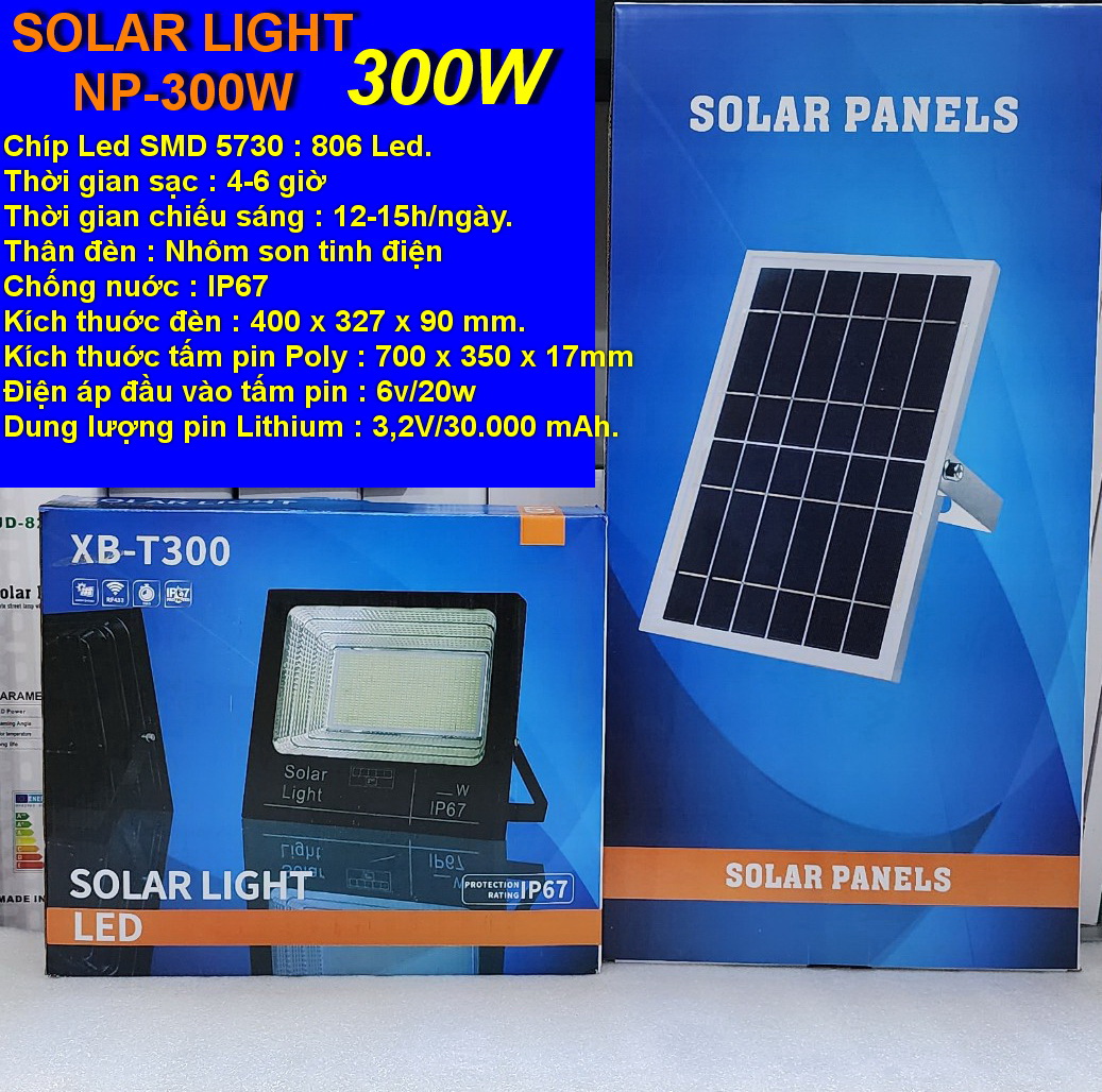 ĐÈN ĐƯỜNG NĂNG LƯỢNG MẶT TRỜI - SOLAR LIGHT NP-300W