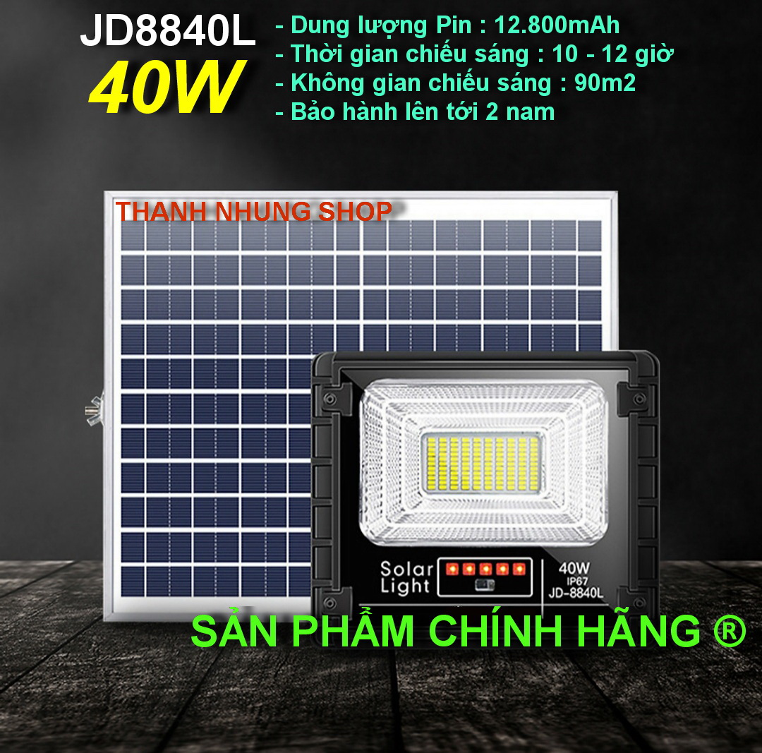 ĐÈN NĂNG LƯỢNG MẶT TRỜI CHÍNH HÃNG JINDIAN JD-8840L (40W)