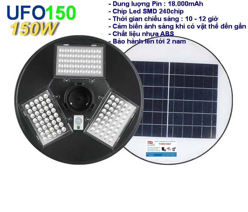 ĐÈN NĂNG LƯỢNG MẶT TRỜI SÂN VƯỜN JINDIAN UFO150 (150W)