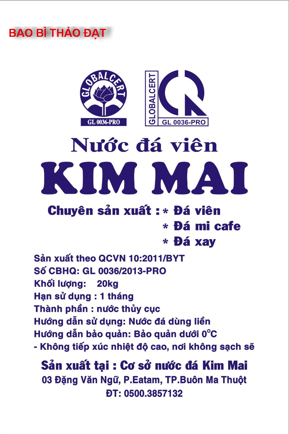 BAO DÙNG ĐÓNG GÓI NƯỚC ĐÁ TINH KHIẾT