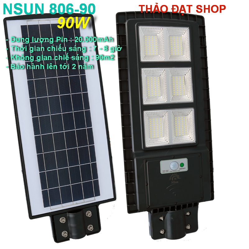ĐÈN LED NĂNG LƯỢNG MẶT TRỜI 90W CẢM BIẾN THÔNG MINH 806-90